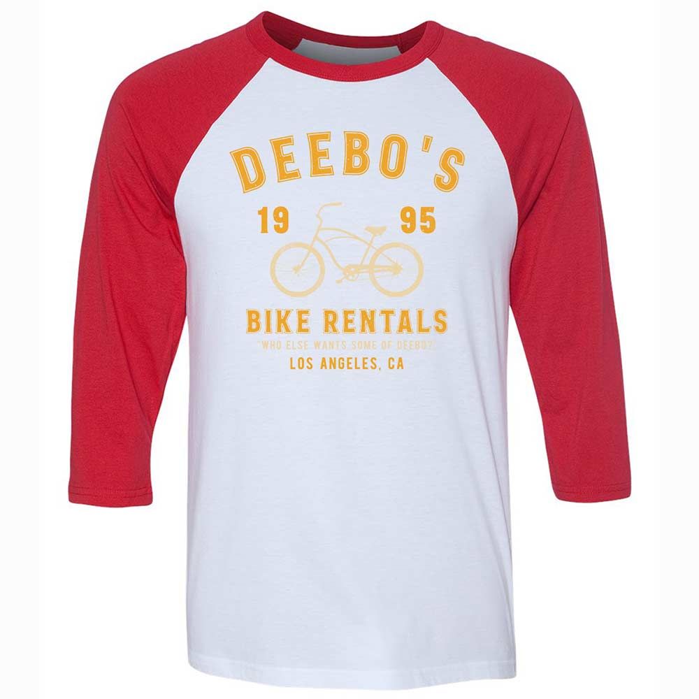 Unisex 3/4 Baseball Tee - K4M7YJ67 - White/Red - 9
