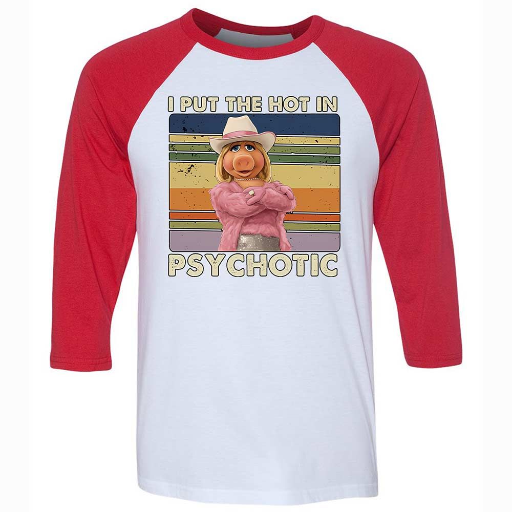 Unisex 3/4 Baseball Tee - RGCESP83 - White/Red - 9