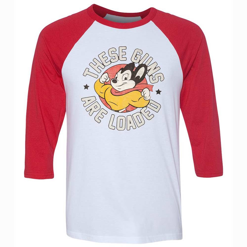 Unisex 3/4 Baseball Tee - AG9EM1CT - White/Red - 9