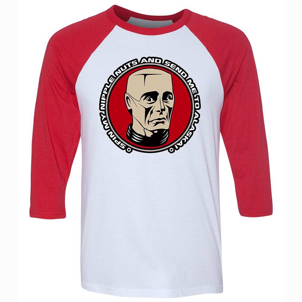 Unisex 3/4 Baseball Tee - 1WRQ2HGK - White/Red - 9