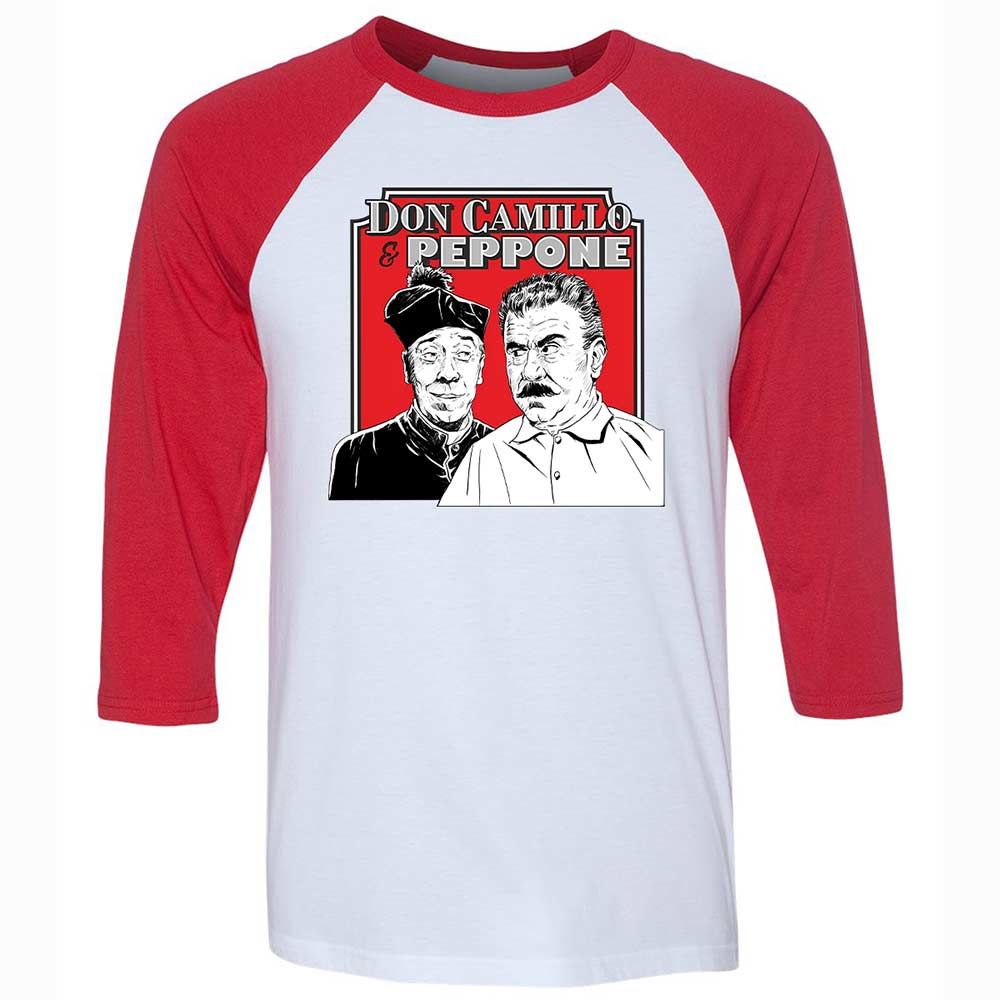Unisex 3/4 Baseball Tee - QEGH2Y3D - White/Red - 9