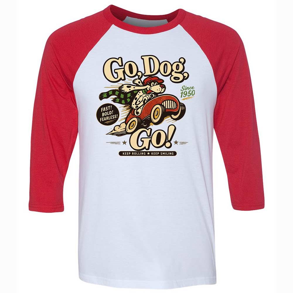 Unisex 3/4 Baseball Tee - UTS36MAE - White/Red - 9